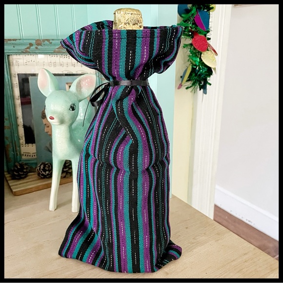 {Fair Trade} Wine Bottle Woven Fabric Gift Bag - Picture 1 of 3
